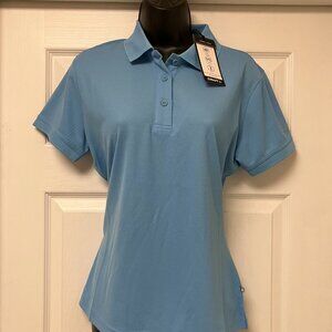 CRAFT Polo Shirt Short Sleeve Beautiful Blue Women's Large New with tags